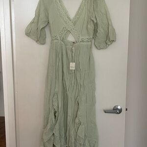 Free People Light Green Maxi Dress